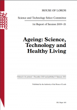 1st Report of Session 2019–21: Ageing: science, technology and healthy living